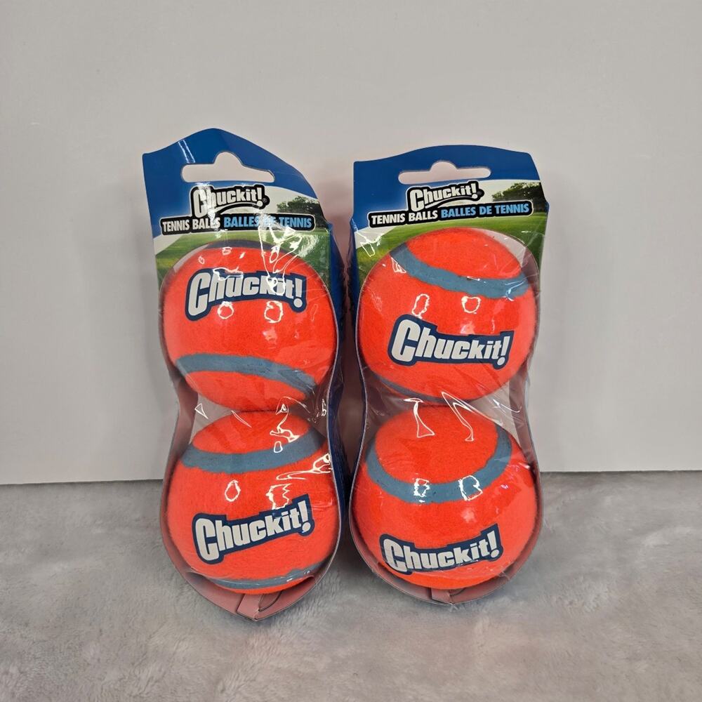 Chuckit! Tennis Ball Fetch Dog Toy – 4 Pack – Brand New